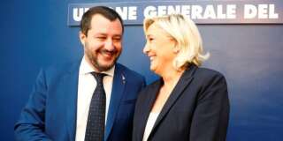 Après la crise des gilets jaunes, le Rassemblement national de Marine Le Pen, ici avec son allié italien Matteo Salvini, se classe en pole position pour les élections européennes.