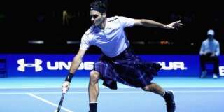 En kilt, Roger Federer n'est pas mauvais face à Andy Murray.