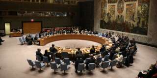 Le Conseil de sécurité de l'ONU réuni à New York le 5 avril 2017.