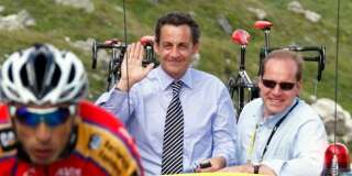 Nicolas Sarkozy sur le Tour de France en 2007.