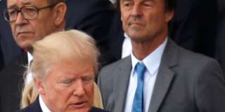 Nicolas Hulot et Donald Trump à Paris le 14 juillet 2017.