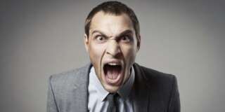 Angry businessman shouting