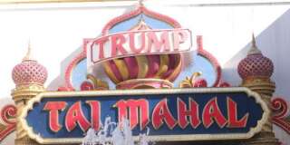 In this photo taken June 30, 2016, the exterior of the Trump Taj Mahal casino in Atlantic City, N.J. Donald Trump has promoted his casinos as historically successful and profitable, done in only by the economic decline of Atlantic City. (AP Photo/Wayne Parry)