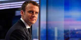 Emmanuel Macron sur le plateau du JT de TF1.