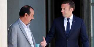 Emmanuel Macron et le secrétaire général de la CGT Philippe Martinez.