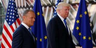 Donald Tusk et Donald Trump à Bruxelles le 25 mai.
