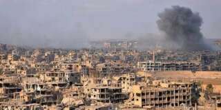 La ville syrienne de Deir ez-Zor lors d'une opération anti-Daech menée par le gouvernement syrien, le 2 novembre.