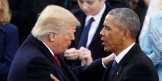 Barack Obama et Donald Trump, le 20 janvier 2017 à Washington.