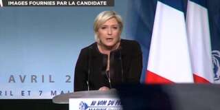 Marien Le Pen en meeting à Perpignan.
