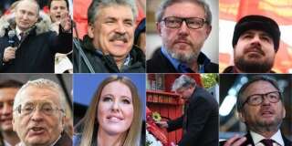 Les 8 candidats de l'élection présidentielle en Russie.