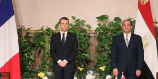 Emmanuel Macron et Abdel Fattah Al-Sisi au Caire, en Egypte, lundi 28 janvier.