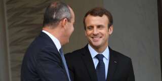 Emmanuel Macron face au chef de file de la CFDT Laurent Berger.
