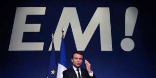 Emmanuel Macron lors de la présentation de son programme ce jeudi.