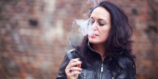 Beautiful woman smoking
