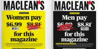 Pour lutter contre les inégalités salariales entre les femmes et les hommes, l'hebdomadaire canadien Maclean's a créé deux couvertures pour son prochain numéro.