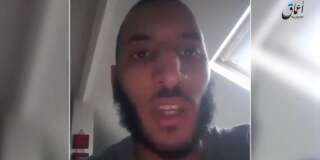 This is a still taken from video released Tuesday June 14, 2015 by Islamic State's Amaq news agency that it says is a video showing Larossi Abballa the suspect  in the knifing of a French police couple confessing to the killings. The video, released after the death of Larossi Abballa, appears to be filmed inside the home of the couple in Paris  as security forces closed in.(Islamic State's Amaq News Agency via AP)