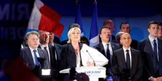 Marine Le Pen à Hénin-Beaumont après l'annonce des résultats du premier tour de la présidentielle.