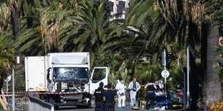 Attentat de Londres: attaques au couteau et à la voiture bélier, le défi sécuritaire d'un terrorisme sans moyen et à la portée de tous (Photo: le camion qui a servi à commettre l'attentat de Nice le 14 juillet 2016)