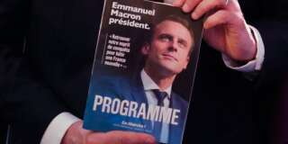 Emmanuel Macron a présenté son programme lors d'une conférence de presse à Paris, le 2 mars 2017.