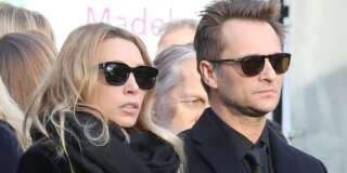 Laura Smet et David Hallyday lors des funérailles de leur père Johnny Hallyday.
