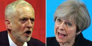 Législatives britanniques: Theresa May et Jeremy Corbyn au coude à coude, selon un sondage