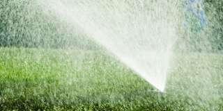 water spraying from a lawn...
