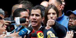 Au Venezuela, Juan Guaido, ici le 27 janvier à Caracas, a annoncé qu'il