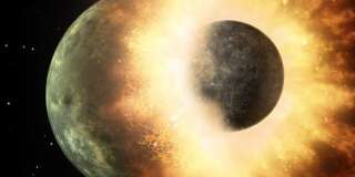 La Lune se serait formée suite à l'impact d'une proto-planète avec la Terre.
