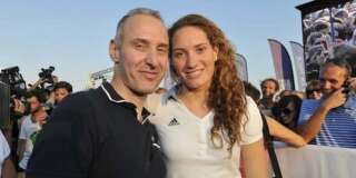 Guy Muffat et sa fille Camille, championne olympique de natation, décédée le 9 mars 2015 dans un accident d'hélicoptère en Argentine.