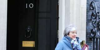 Theresa May sortant du 10, Downing Street mercredi 30 janvier.