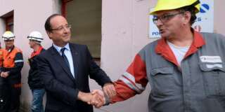 François Hollande sur le site de l'usine ArcelorMittal à Florange, en septembre 2013.
