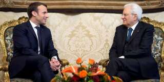Sergio Mattarella et Emmanuel Macron à Rome le 11 janvier 2018.