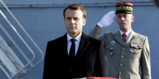 Emmanuel Macron lors des voeux aux armées sur le Dixmude à Toulon, le 19 janvier.