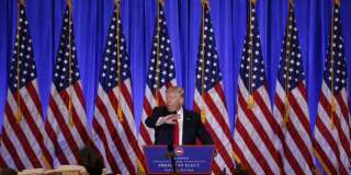Donald Trump lors de sa fameuse conférence de presse. REUTERS/Lucas Jackson