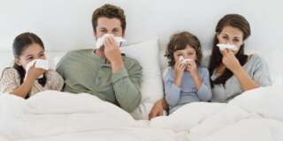 Family suffering from cold