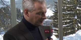 Bruno Le Maire interviewé sur la chaîne RTS depuis Davos en Suisse le 25 janvier 2019.
