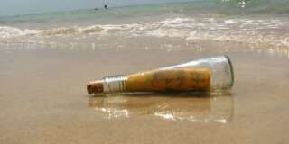 We found this bottle in the water. It felt like in movie 
