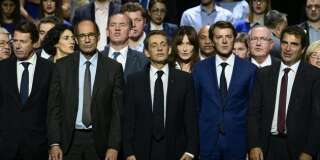 Le camp Sarkozy réuni autour du chef au Zénith de Paris au mois d'octobre.