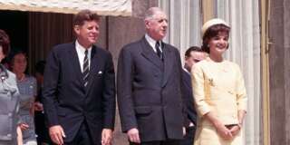Les Kennedy avec le Général de Gaulle au Palais de l'Elysée, le 31 mai 1961.