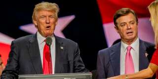 Paul Manafort et Donald Trump lors d'une meeting de campagne dans l'Ohio en juillet 2016.