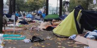 Un camp improvisé de réfugiés à Paris.