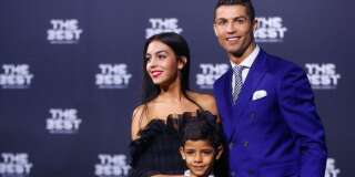 Cristiano Ronaldo, son fils Cristiano Ronaldo Jr et Georgina Rodriguez à Zurich le 9 janvier.