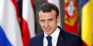 Emmanuel Macron, jeudi, à son arrivée à Bruxelles pour un conseil européen qui doit faire un pas décisif vers un budget de la zone euro.