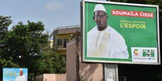 Affiche électorale de Soumaïla Cissé, le principal opposant à l'actuel président du Mali, Ibrahim Boubacar Keita, qui se re-présente.