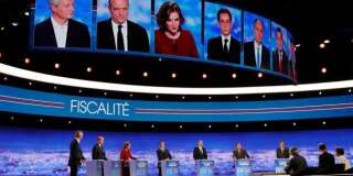 Les sept candidats sur le plateau du premier débat de la primaire de la droite.