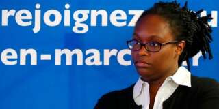 Sibeth Ndiaye lors d'une conférence de presse le 8 mai à Paris.