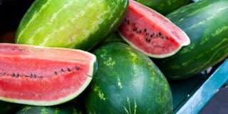 Close up view of watermelons