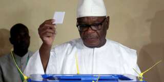 Ibrahim Boubacar Keita, le président malien réélu avec 67,17% des voix , lors de son vote le 12 août 2018.