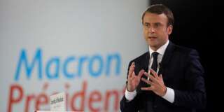 Emmanuel Macron en meeting à Paris le 1er mai 2017.