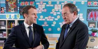 Emmanuel Macron et le présentateur du 13h de TF1 Jean-Pierre Pernaut.